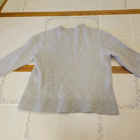 Banana Republic Gray Womens Sweater Size XL V Neck Cable Knit - Picture 8 of 11